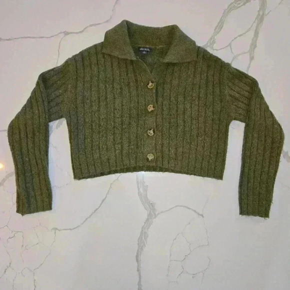 Wild Fable Womens V-Neck Button Down Cardigan Forest Green Size XS - Picture 3 of 8